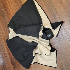 CALVIN KLEIN yummy wrap around shawl/cape in black and tan. One size.